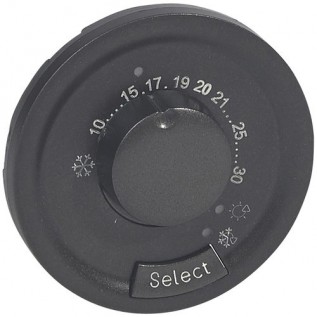 Накладка Celiane, поворотный, датчик t° воздуха (встроенный), без таймера, цвет графит 067980 Legrand