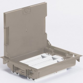 Напольная коробка с глубиной 75-105 мм, 24 модуля, под покрытие, цвет бежевый 089617 Legrand