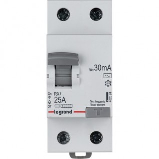 Выключатель дифференциального тока (УЗО) RX³, 2 полюса, 25А, тип - AC, 30 мА 402024 Legrand