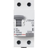 Выключатель дифференциального тока (УЗО) RX³, 2 полюса, 63А, тип - AC, 100 мА 402030 Legrand