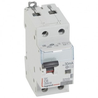 Автоматический выключатель дифференциального тока DX³, 1+N полюс, 6А, C, 6 кА, тип - AC 410999 Legrand
