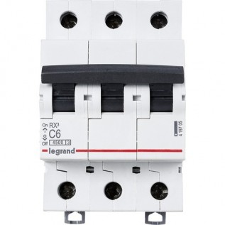 Автоматический выключатель RX³, 3 полюса, 6А, C, 4,5 кА 419705 Legrand