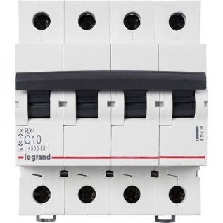 Автоматический выключатель RX³, 4 полюса, 10А, C, 4,5 кА 419739 Legrand