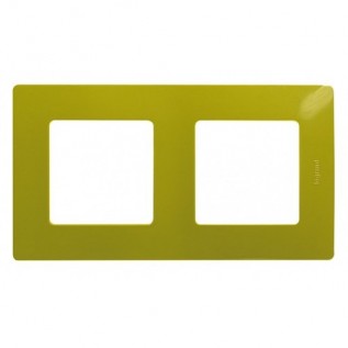 Рамка Etika, 2 поста, цвет зеленый папоротник 672542 Legrand