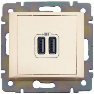 Розетка USB, 1.5A Valena, USB type-A 5V, двойная, цвет слоновая кость 774170 Legrand