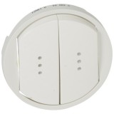 Накладка с клавишей Celiane, двухклавишный, с подсветкой, с индикацией, цвет белый 068004 Legrand