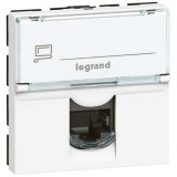 Розетка компьютерная RJ45 Кат.6 UTP, Mosaic, одинарная, цвет белый 076564 Legrand