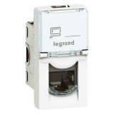Розетка компьютерная RJ45 Кат.6a STP, Mosaic, одинарная, цвет белый 076573 Legrand
