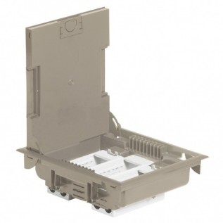 Напольная коробка с глубиной 75-105 мм, 12 модулей, под покрытие, цвет бежевый 089607 Legrand