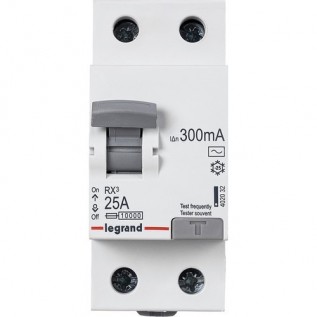 Выключатель дифференциального тока (УЗО) RX³, 2 полюса, 25А, тип - AC, 300 мА 402032 Legrand