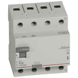 Выключатель дифференциального тока (УЗО) RX³, 4 полюса, 40А, тип - AC, 300 мА 402071 Legrand