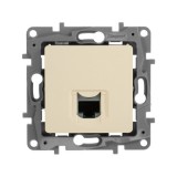 Розетка компьютерная RJ45 Кат.5e UTP Etika, одинарная, цвет слоновая кость 672341 Legrand