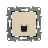 Розетка компьютерная RJ45 Кат.6 UTP Etika, одинарная, цвет слоновая кость 672353 Legrand