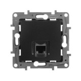 Розетка компьютерная RJ45 Кат.5e UTP Etika, двойная, цвет алюминий 672641 Legrand