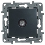 Розетка проходная 14 dB Etika, телевизионная (TV), одинарная, цвет антрацит 672663 Legrand