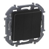 Выключатель трехклавишный, INSPIRIA, 10 AX, 250 В, цвет антрацит 673643 Legrand