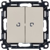 Переключатель Valena LIFE, двухклавишный, с подсветкой, цвет слоновая кость 752528 Legrand