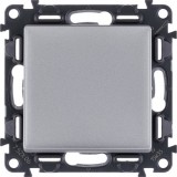 Переключатель Valena LIFE, одноклавишный, без подсветки, цвет алюминий 752606 Legrand