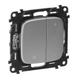 Светорегулятор (диммер) Valena ALLURE кнопочный 400Вт, цвет алюминий 752662 Legrand