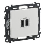 Розетка USB type-С, 3.0A, Valena LIFE, двойная, цвет белый 753107 Legrand