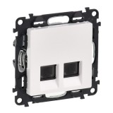 Розетка телефонная RJ11, Valena LIFE, двойная, цвет белый 753139 Legrand