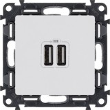 Розетка USB type-A, 1.5A, Valena LIFE, двойная, цвет белый 753412 Legrand