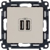 Розетка USB type-A, 1.5A, Valena LIFE, двойная, цвет слоновая кость 753512 Legrand