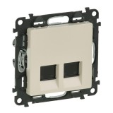 Розетка компьютерная RJ45 Кат.6 UTP Valena Life, двойная, цвет слоновая кость 753543 Legrand
