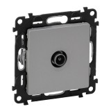 Розетка проходная Valena Life, телевизионная (TV), одинарная, цвет алюминий 753661 Legrand
