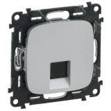 Розетка компьютерная RJ45 Кат.5e UTP Valena Allure, одинарная, цвет алюминий 753940 Legrand