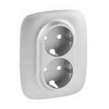 Накладка Valena Allure, с заземлением, двойная, цвет алюминий 754957 Legrand