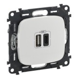 Розетка USB type-С + type-A, 3.0A, Valena ALLURE, двойная, цвет белый 754965 Legrand