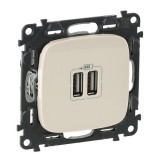 Розетка USB type-A, 1.5A, Valena ALLURE, двойная, цвет слоновая кость 754996 Legrand