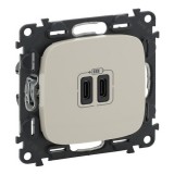 Розетка USB type-С, 3.0A, Valena ALLURE, двойная, цвет слоновая кость 755346 Legrand