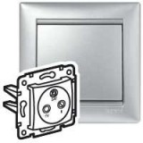 Розетка проходная 14 dB Valena, телевизионная (TV), спутниковая (SAT), радио (R), тройная, цвет алюминий 770137 Legrand