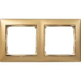 Рамка Valena, 2 поста, цвет золото матовое / золотой штрих 770302 Legrand