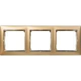 Рамка Valena, 3 поста, цвет золото матовое / золотой штрих 770303 Legrand