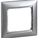 Рамка Valena, 1 пост, цвет алюминий матовый / серебряный штрих 770331 Legrand