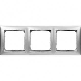 Рамка Valena, 3 поста, цвет алюминий / серебряный штрих 770353 Legrand