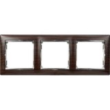 Рамка Valena, 3 поста, цвет черный / серебряный штрих 770393 Legrand