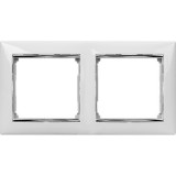 Рамка Valena, 2 поста, цвет белый / серебряный штрих 770492 Legrand