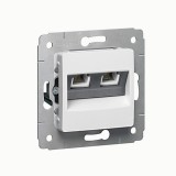 Розетка компьютерная RJ45 Кат.6 UTP, Cariva, двойная, цвет белый 773642 Legrand