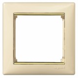 Рамка Valena, 1 пост, цвет слоновая кость / золотой штрих 774151 Legrand