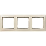 Рамка Valena, 3 поста, цвет слоновая кость / золотой штрих 774153 Legrand