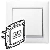 Розетка компьютерная RJ45 Кат.6 UTP с монтажными лапками Valena, одинарная, цвет белый 774246 Legrand