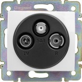 Розетка проходная 14 dB Valena, телевизионная (TV), спутниковая (SAT), радио (R), тройная, цвет белый 774437 Legrand