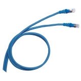 Шнур коммутационный RJ 45, категория 6, F/UTP, PVC, экранированный, 2 м, цвет голубой 051763 Legrand