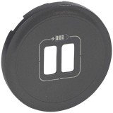 Лицевая панель Celiane, USB type-C 5V, USB type-A 5V, двойная, цвет графит 067956 Legrand