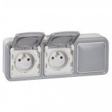 Коробка для накладного монтажа с сальниками Plexo, цвет серый 069680 Legrand