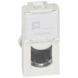 Розетка компьютерная RJ45 Кат.5e UTP Etika, Mosaic, одинарная, цвет белый 076551 Legrand